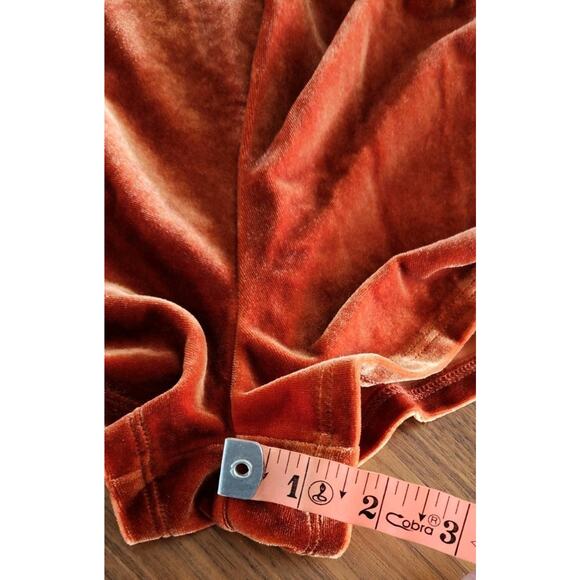 Urban Outfitters Velvet Jumpsuit Romper Copper Orange Sz XS Skort Skirted Shorts - Picture 8 of 8